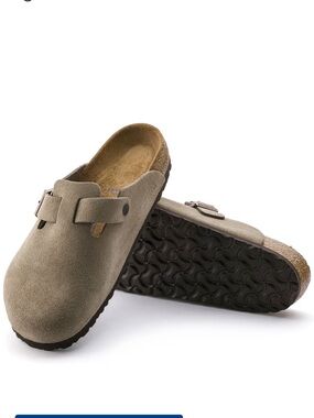 Birkenstock Soft Foodbed Suede Leather Boston Clog Size 38